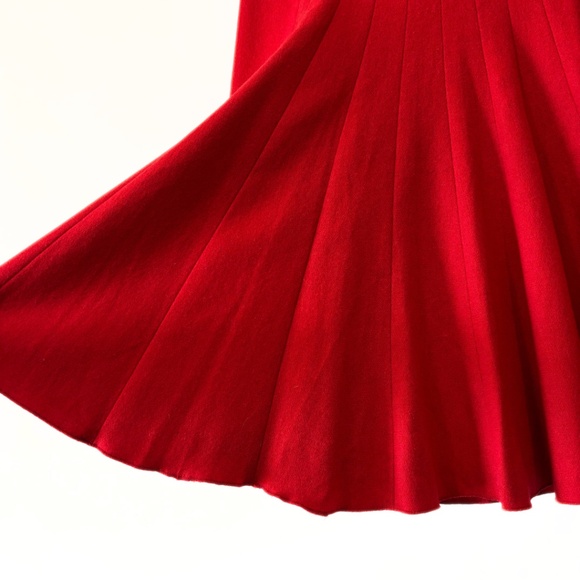 Club Monaco Wool Pleated Skirt Red Size 4 - Picture 4 of 7